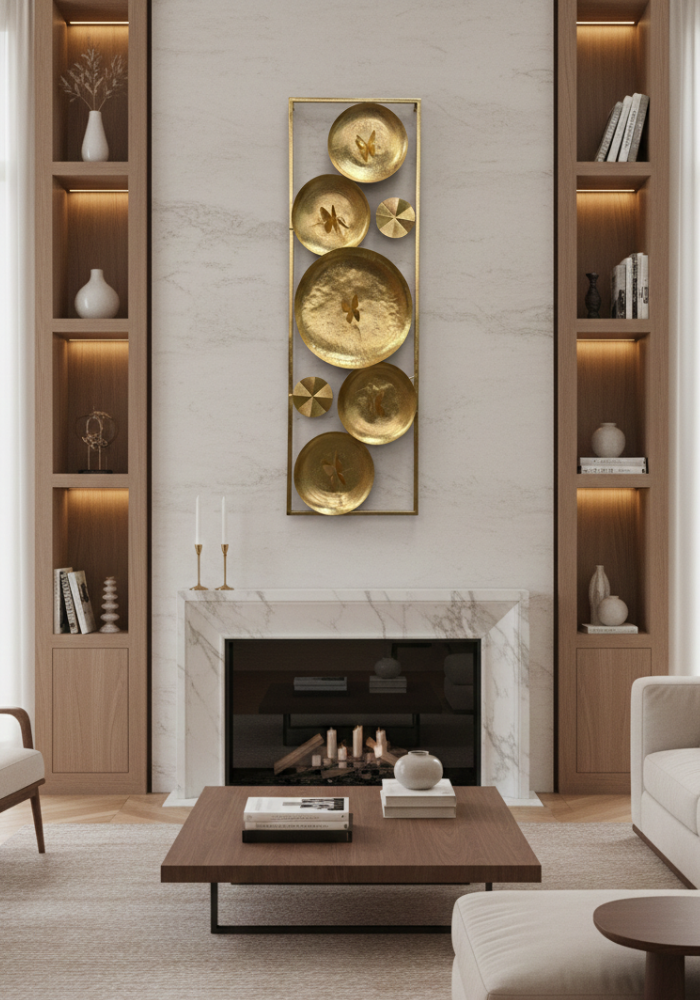 Radiant Golden Butterfly Wall Panel