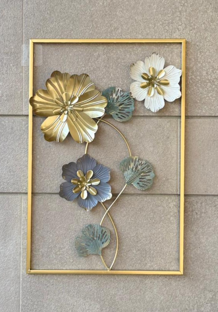 Gold Decorative Floral Wall Panel (Single Piece-Rectangular)