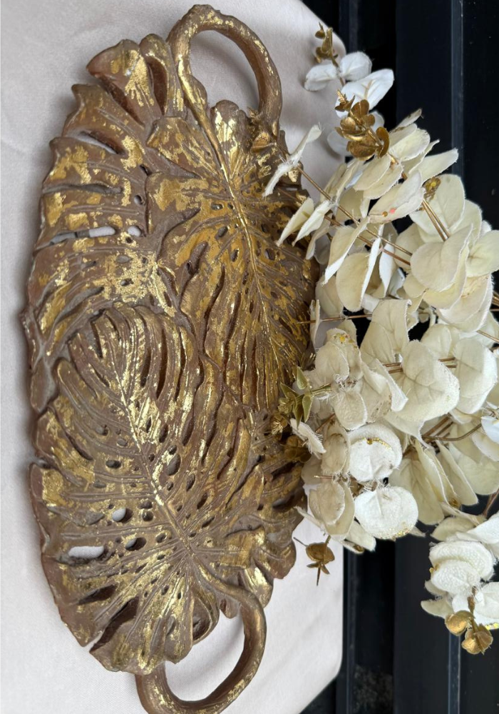 Majestic Copper Leaf Tray