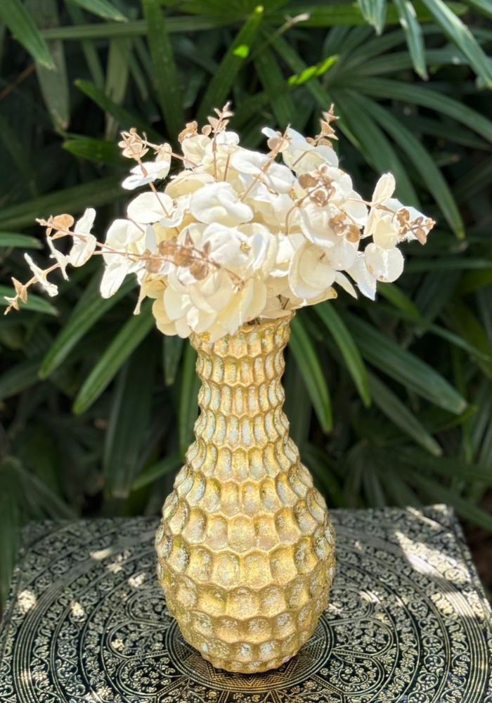 Tall Gold Textured Vase – Statement Piece for Home