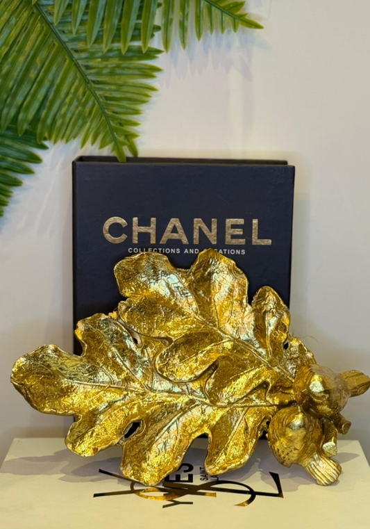 Sparrow Tray – Gold Decorative Resin Tray with Sparrow Bird Motif | Elegant Home Accent