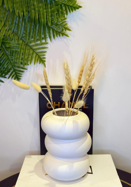 Contemporary White Ceramic Vase | Modern Minimalist Decorative Accent
