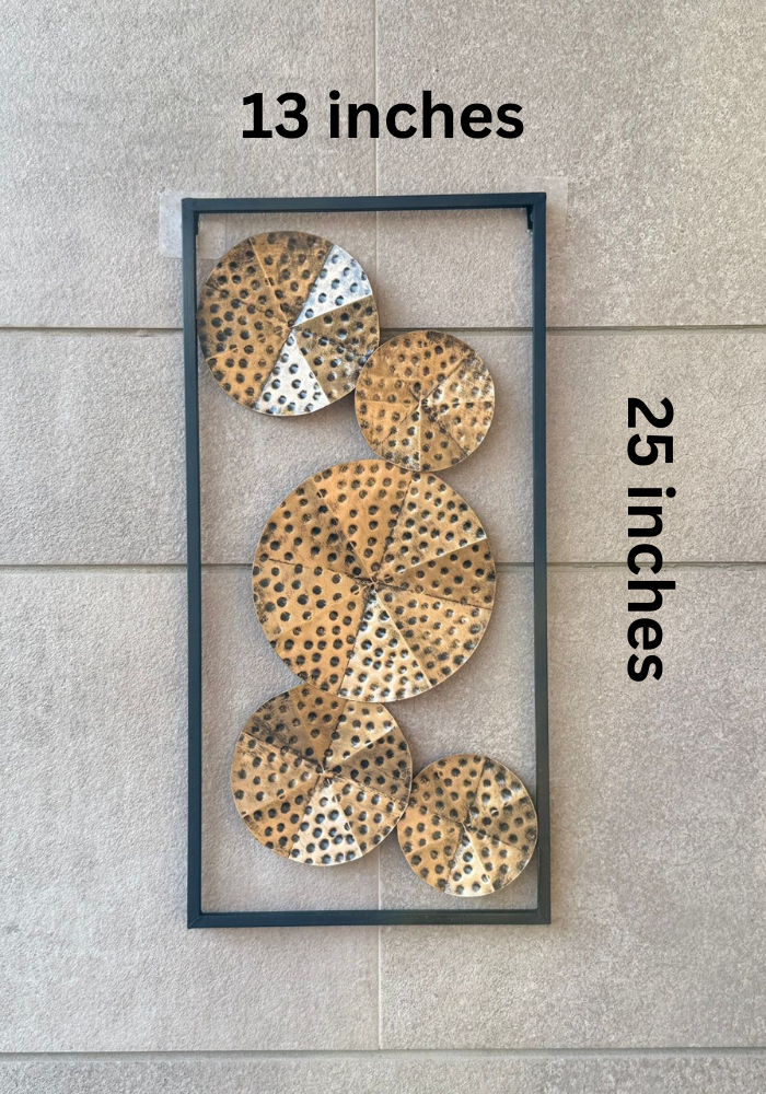 Abstract Gold Black Circle Wall Panel