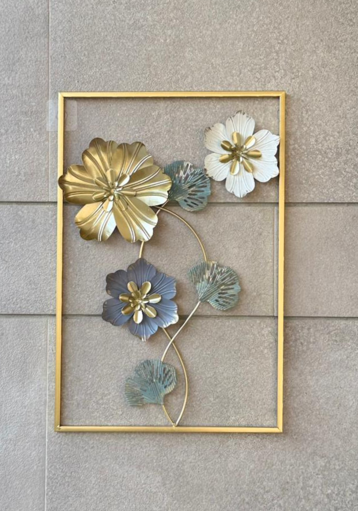 Gold Decorative Floral Wall Panel (Single Piece-Rectangular)