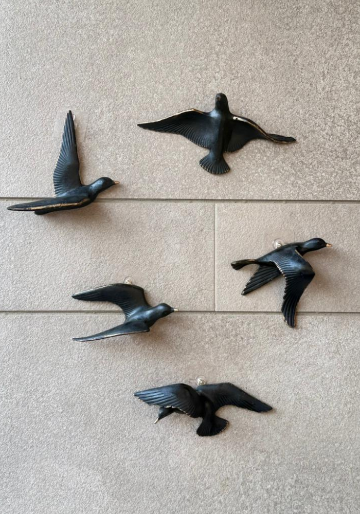 Black Birds Wall Art Set - Flying Birds Sculptures