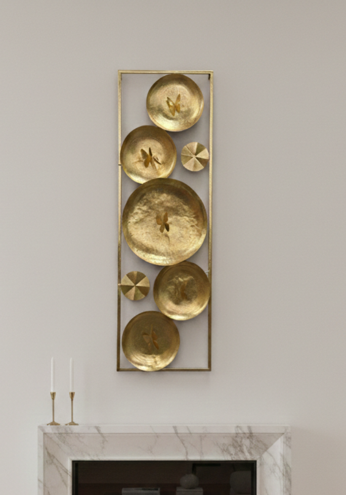 Radiant Golden Butterfly Wall Panel