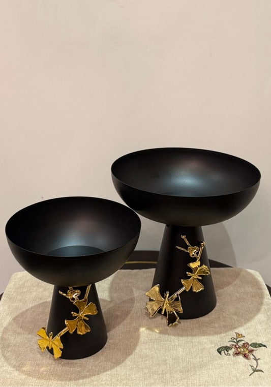 Luxury Black and Gold Decorative Bowls – Set of Two