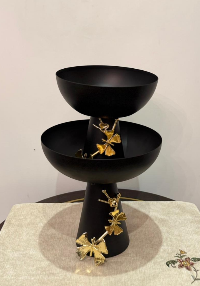 Luxury Black and Gold Decorative Bowls – Set of Two