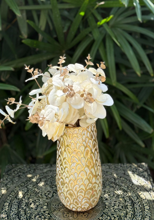 Tall Gold Flower Vase (WITHOUT FLOWERS)