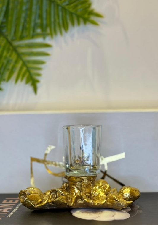 Gold Floral Candle Holder – Elegant Decorative Centerpiece | Luxury Home Decor