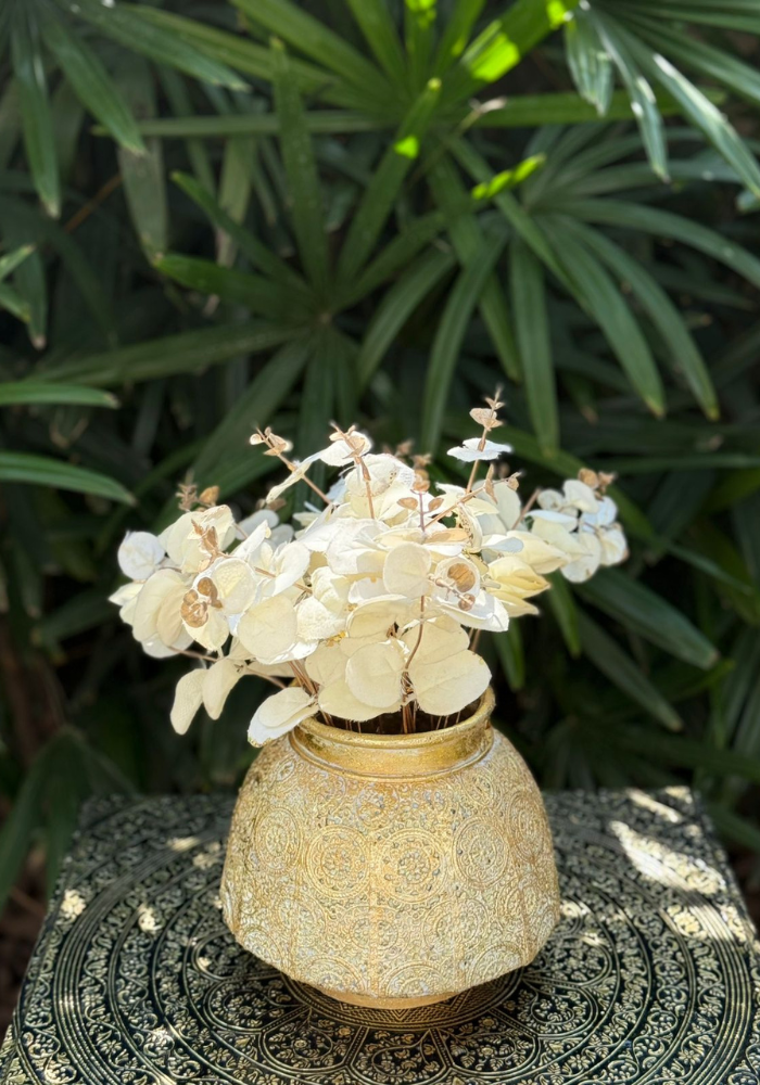 Gold Embossed Textured Planter – Premium Decorative Pot (WITHOUT FLOWERS)