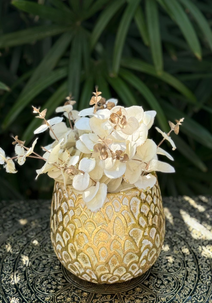 Gold Textured Planters – Modern Decorative Pots(WITHOUT FLOWERS)