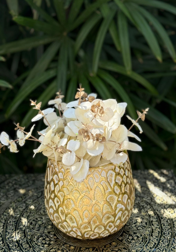 Gold Textured Planters – Modern Decorative Pots(WITHOUT FLOWERS)