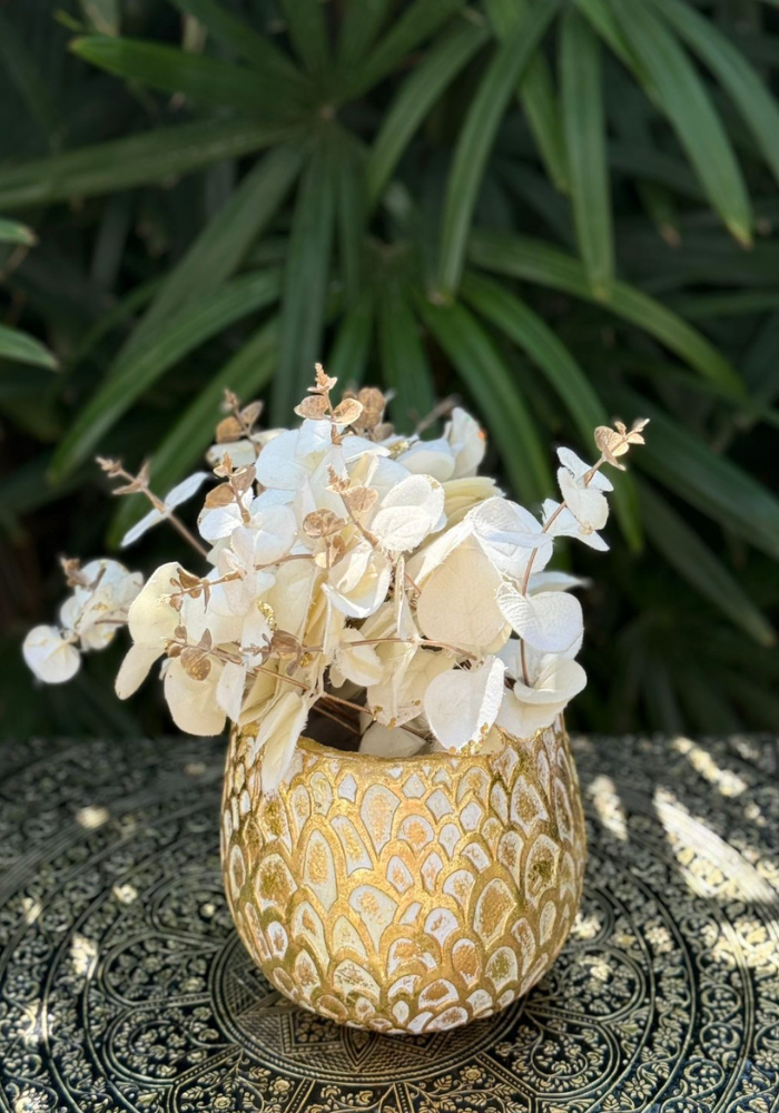 Gold Textured Planters – Modern Decorative Pots(WITHOUT FLOWERS)