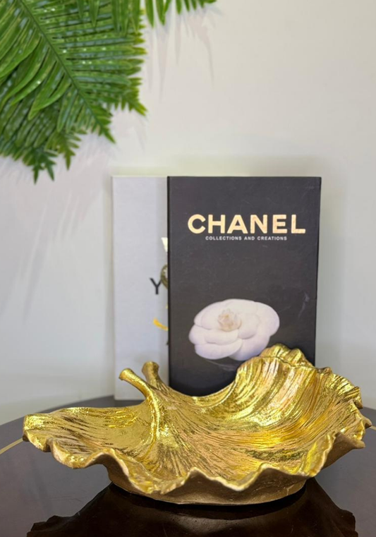 Luxury Gilded Leaf Serving Bowl | Gold Botanical Decor