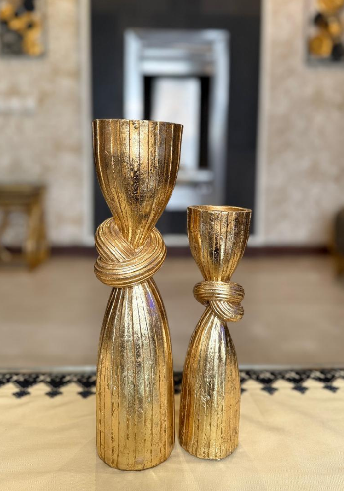 Gold Sculpted Decorative Pieces (Set of 2)