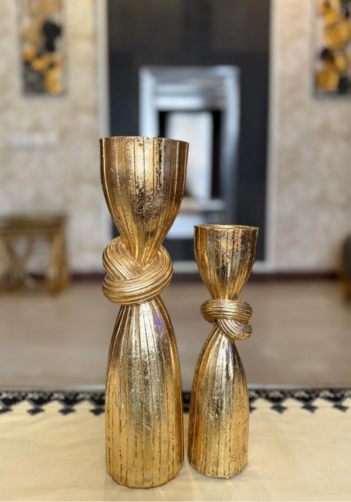 Gold Sculpted Decorative Pieces (Set of 2)
