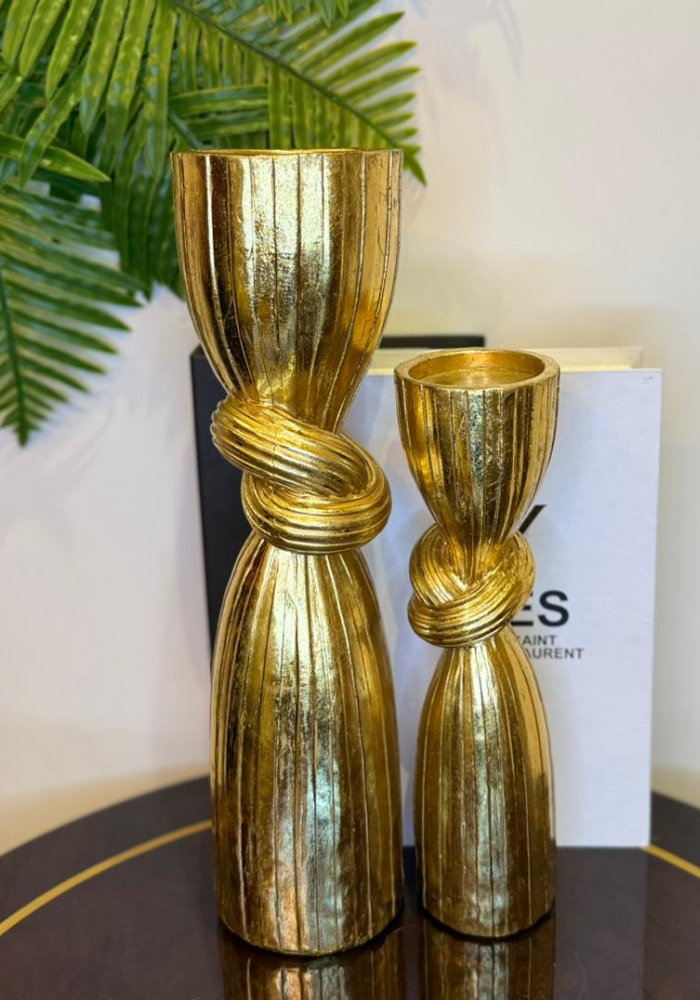 Gold Sculpted Decorative Pieces (Set of 2) | Luxury Modern Art Accents