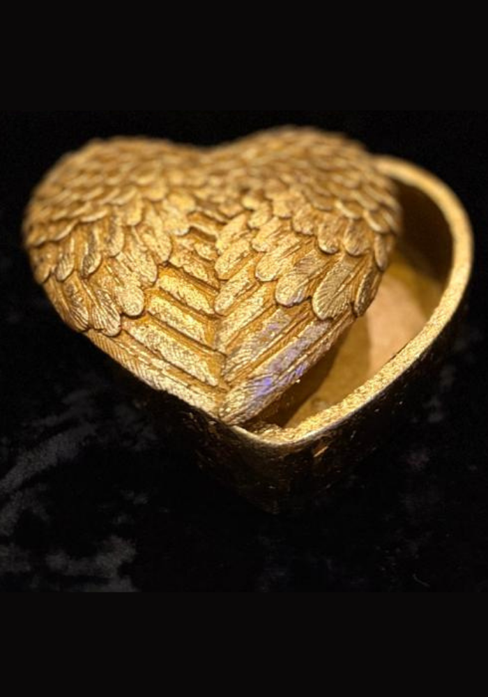 Gold Winged Heart Jewelry Box