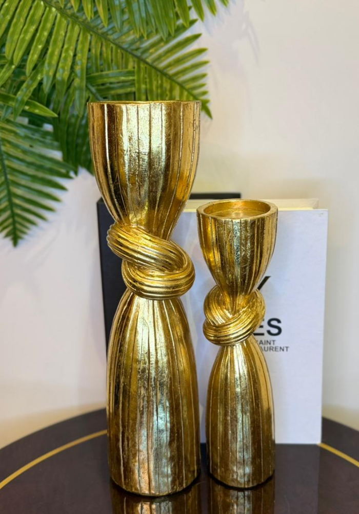 Gold Sculpted Decorative Pieces (Set of 2) | Luxury Modern Art Accents