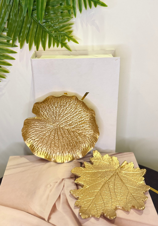 Gold Leaf Trinket & Serving Tray