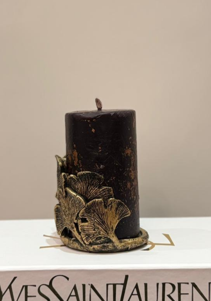 Black and Gold Twisted Candle Holder – Modern Candle Stand for Elegance