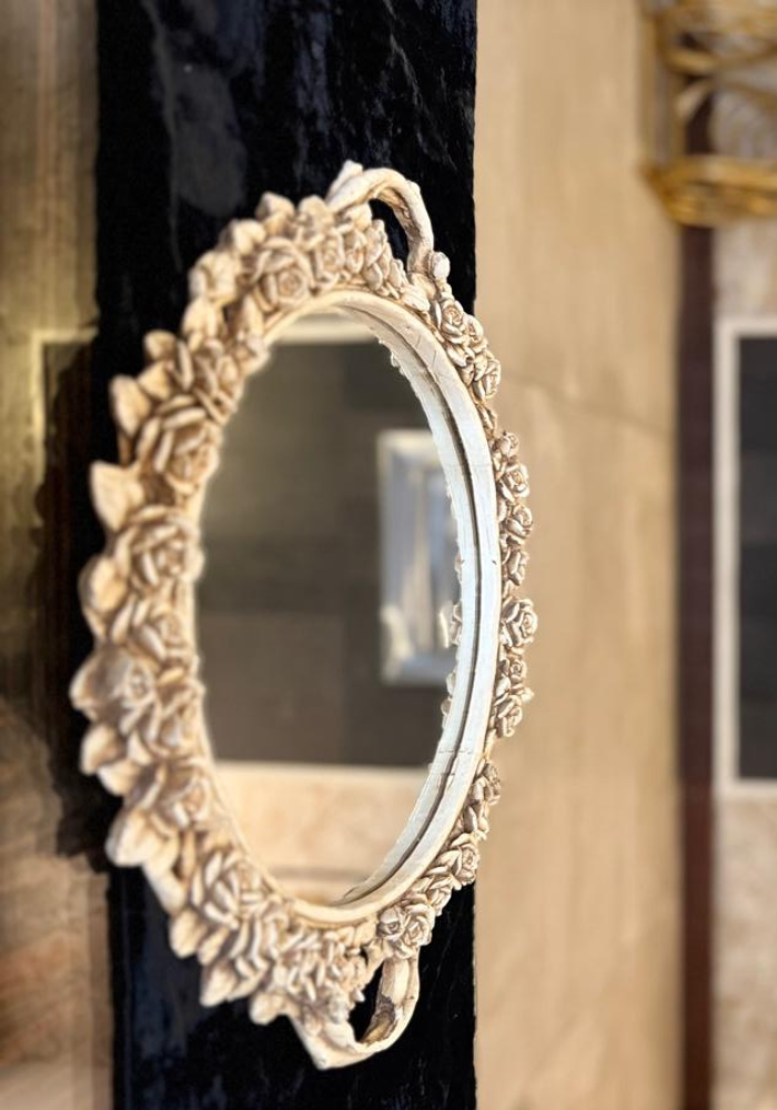 Floral Decorative Mirror with Handles